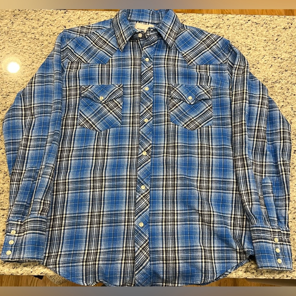 Wrangler Wrancher Flannel Pearl Snap